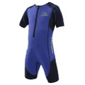 Aqua Sphere Stingray Short Sleeve Kids Wetsuit - Keeps Kids Warm & 100% UV Protection - Freedom of Movement in & Out of Water | Unisex Children, Size 6, Royal Blue/Navy Blue, (SJ43542046)
