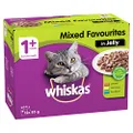 WHISKAS 1+ Years Wet Cat Food with Mixed Favourites in Jelly 12 x 85g, 5 Pack (60 Pouches)