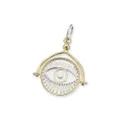 Palas Jewellery Women's Evil Eye Love Luck Spinner Charm, Silver/Brass, 20 x 20 mm