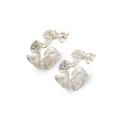 Palas Jewellery Women's Sterling Silver Sea Coral Hoop Earrings, Silver, 20 x 20 mm