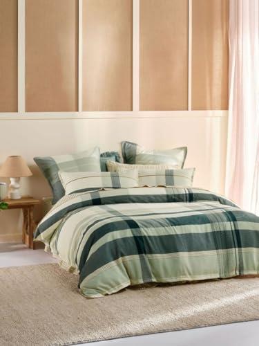 Linen House Levon Quilt Cover Set, Green, Double Size
