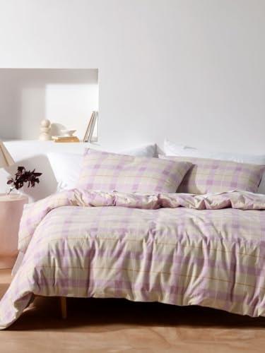 Linen House Corinne Quilt Cover Set, Lavender, Double Size