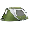 Moon Lence Camping Tents 4 Person Pop up Tents Set Up in 10 Seconds Instant Tent for Family Waterproof with Detachable Rainfly and Skylight Green