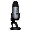 Blue Yeti USB Mic for Recording & Streaming on PC and Mac, 3 Condenser Capsules, 4 Pickup Patterns, Headphone Output and Volume Control, Mic Gain Control, Adjustable Stand, Plug & Play - Lunar Gray