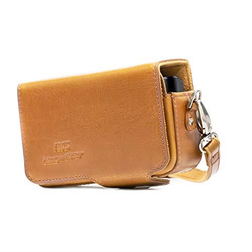 MegaGear MG1511 Canon PowerShot SX740 HS, SX730 HS Leather Camera Case with Strap - Light Brown