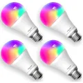 meross Smart Wi-Fi LED Bulb, E27 Light Bulb, Multiple Colors, RGBCW, 60W Equivalent, Compatible with Alexa, Google Assistant, SmartThings, No Hub Required (4 Pieces)