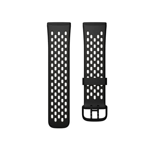 Fitbit FB174SBBKWTS Sense/Versa 3 Health and Fitness Watch Sport Accessory Band, Black/White, Small