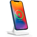 Twelve South Forte for iPhone | Modern Desktop Stand for MagSafe Charger and iPhone, White (12-2040)