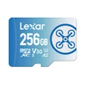Lexar Fly 256GB Micro SD Card, microSDXC UHS-I Flash Memory Card, Up to 160MB/s Read, U3, Class 10, V30, A2, High-Speed TF Card for DJI Drone and Action Camera (LMSFLYX256G-BNNAA)