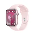 Apple Watch Series 9 [GPS 45-mm] Smartwatch with Aluminum Case with Pink Sport Band S/M