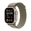 Apple Watch Ultra 2 [GPS + Cellular 49-mm] Smartwatch with Rugged Titanium Case & Olive Alpine Loop Medium