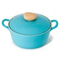 Neoflam Retro 22 cm Induction Stockpot with Die-Cast Lid, Mint, 2.8 Litre Capacity