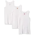Hanes Little Girls' Ribbed Tank Top (Pack of 3), White, Large