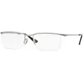 Ray-Ban Men's RX6370 Rectangular Prescription Eyeglass Frames, Gunmetal/Demo Lens, 55 mm