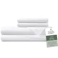 Hotel Sheets Direct Bamboo Bed Sheet Set Viscose 4 Piece Fitted Flat 2 King Size Pillowcases White