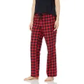Amazon Essentials Women's Flannel Sleep Pant (Available in Plus Size), Red Buffalo Check, Small