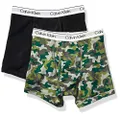 Calvin Klein Little Boy's Kids Modern Cotton Assorted Boxer Briefs Underwear, Multipack, Black/Camo, Large