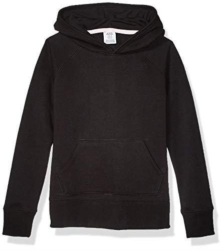 Amazon Essentials Girls' Pullover Hoodie Sweatshirt, Black, Large