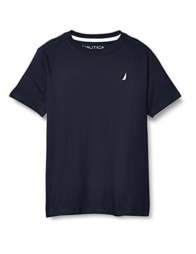 Nautica Boys' Short Sleeve Solid Crew Neck T-Shirt, Sport Navy, 10-12