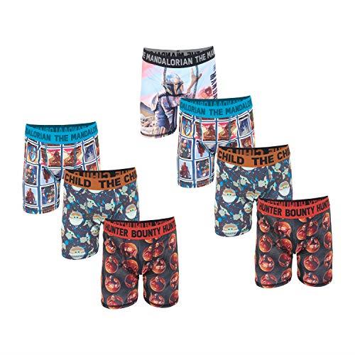 STAR WARS Baby Yoda Mandalorian Boys Boxer Brief Multipacks, Sizes 2/3t, 4t, 4, 6, and 8, Baby Yoda 7pk Ath Bxrbr, 4