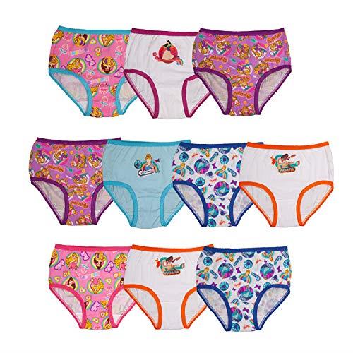 Disney Girls' Big Princess Panty Multipacks with Favorites Cinderella, Belle, Ariel and More in Sizes 2/3t, 4t, 4, 6, 8, 10-Pack 100% Combed Cotton, 4 Years