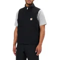 Carhartt Men's Loose Fit Washed Duck Sherpa-Lined Mock-Neck Vest, Black, XX-Large