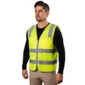 Hi-Vis Day/Night Zip Safety Vest - High Visibility Reflective Vest with 50mm Micro Prism Tape - Lightweight, Breathable, Easy Closure - Yellow - XXL