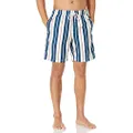 Amazon Essentials Men's 9" Quick-Dry Swim Trunk, Teal Blue, Vertical Stripe, XX-Large