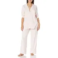 Amazon Essentials Women's Cotton Modal Long-Sleeve Shirt and Full-Length Bottom Pajama Set (Available in Plus Size), Pale Pink, Small