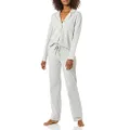 Amazon Essentials Women's Cotton Modal Long-Sleeve Shirt and Full-Length Bottom Pajama Set (Available in Plus Size), Grey Heather, Large
