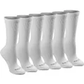Dickies Women's Dritech Advanced Moisture Wicking Crew Sock (6/12 Packs), White Solid (6 Pairs), 9-13