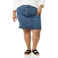 Amazon Essentials Women's Classic 5-Pocket Denim Skirt (Available in Plus Size), Medium Wash, 14 Plus