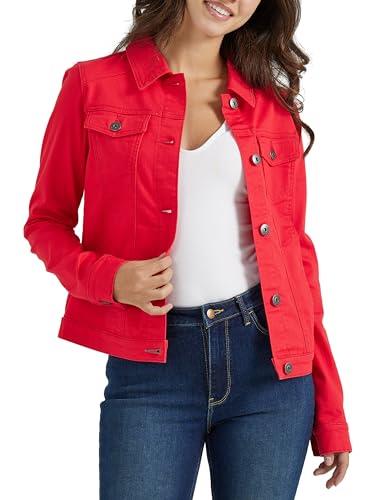 Wrangler Authentics Women's Stretch Denim Jacket, Red, Large
