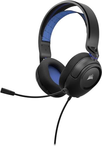 CORSAIR HS35 v2 Multiplatform Wired Gaming Headset – Flexible Omni-Directional Microphone – Universal 3.5mm Connection – PC, Mac, PS5, PS4, Xbox, Nintendo Switch, Mobile – Blue