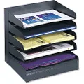 Safco Products 3127BL Steel Desk Organizer Tray Sorter with 5 Shelves, Black