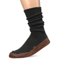 Acorn Women’s & Men’s Original Slipper Socks, Flexible Cloud Cushion Footbed with a Suede Sole, Mid-Calf Length, Charcoal Ragg Wool, Medium