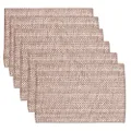 Sweet Home Collection 100% Cotton Placemats for Dining Room Rectangle Two Tone Woven Fabric 13" x 19" Soft Durable Table Mat Set, Set of 6, Taupe