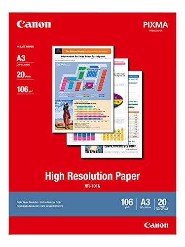 Canon HR-101NA3II 106 GSM High Resolution Paper, A3 Size (20 Sheets)