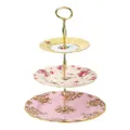 Royal Albert 100 Years 1960, 1980, 1990 3 Tier Cake Stand, Multicolour