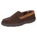 Hanes Unisex Moccasin Slipper House Shoe with Indoor Outdoor Memory Foam Sole Fresh Iq Odor Protection, Brown, 3X-Large