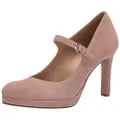 Naturalizer Women's Talissa Mary Janes Pump, Crème Brulee Beige Suede, 9 Wide