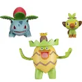 Pokémon Battle Figure, Grass-Type Theme with 3 Pack Ludicolo, Ivysaur, Grookey - 4.5-inch Ludicolo Figure, 3-inch Ivysaur Figure, 2-inch Grookey - Toys for Kids Fans, PKW2551