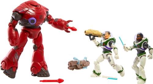 Disney Pixar Lightyear Toys, 3 Figure Set with Buzz Lightyear, Izzy and Zyclops Action Figures, Space Rangers vs Zyclops, Collectible Gifts [Amazon Exclusive]