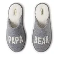Dearfoams Men's Papa Bear Buffalo Plaid Clog Slipper, Light Heather Grey, 80579, Large
