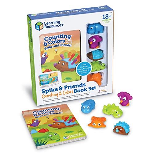 Learning Resources LER9124 Spike and Friends Counting & Colours Book, Toddler Activities, Educational Set, Colour Teaching Toys, 6 Pieces, Age 18 Month+
