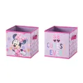 Idea Nuova Disney Minnie Mouse Set of Two Spacious Collpasible Storage Cubes, 10"x10", Minnie Mouse / Pink