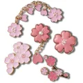 Crocs Jibbitz Elevated Metal and Jewel Shoe Charms, Blooming Cherry Blossom, 5 Pack