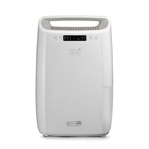 De'Longhi Tasciugo AriaDry Multi Dehumidifier DEXD214RF, Portable Dehumidifier with 3-Action Filtration, Dry Function, 14L/Day Moisture Absorption, R290, Removable Tank, White