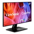 ViewSonic VP3268a-4K 32-inch 2160p UHD Professional Monitor, 100% sRGB, Pantone Validated, Colour Blindness Mode, USB Type-C, HDMI, DisplayPort, Ethernet, for Graphic Design, Photo & Video Editing