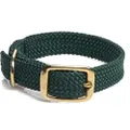 Mendota Pet Double Braid Dog Collar, Hunter Green, 12 Inch Length x 9/16 Inch Width
